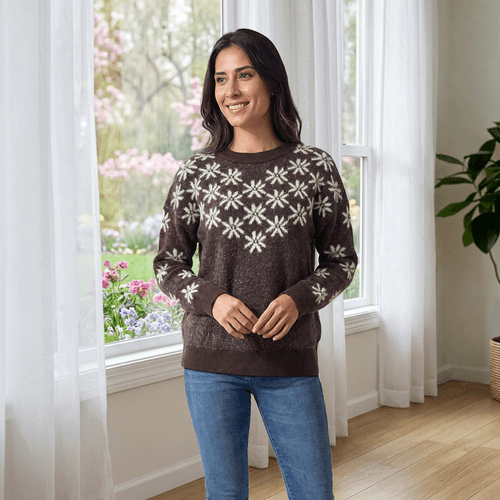 Womens Nanette Lepore Long Sleeve Floral Crew Neck Sweater